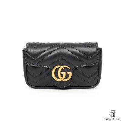 GUCCI MARMONT SUPER MINI BLACK CALF GHW