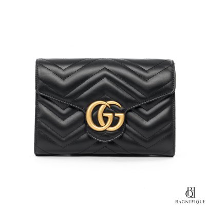 GUCCI MARMONT WOC BLACK CALF GHW