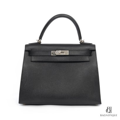 HERMES KELLY 28_ NOIR EPSOM SHW