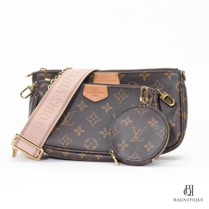 LV MULTI POCHETTE 24 BROWN MONOGRAM CANVAS GHW MICROCHIP