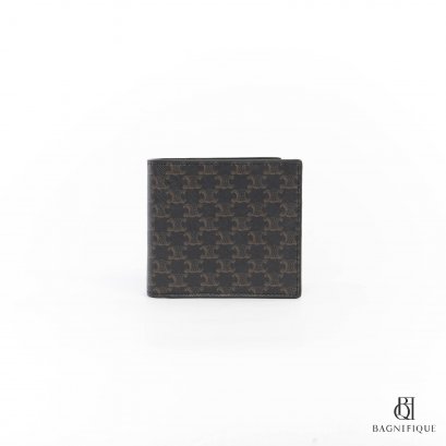 NEW CELINE 8 CARDS WALLET SHORT BLACK CANVAS RT