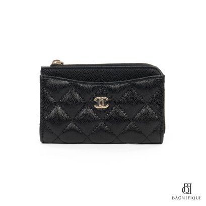 NEW CHANEL CARD HOLDER BLACK CAVIAR GHW
