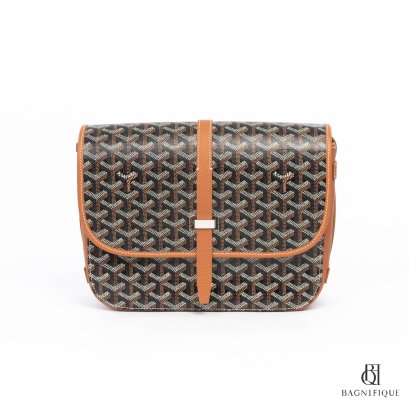 NEW GOYARD BELVEDERE MM BROWN CANVAS SHW