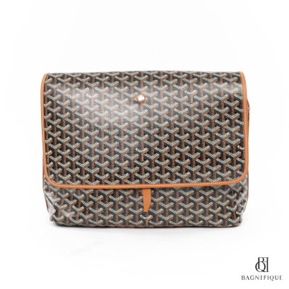 NEW GOYARD CAPETIEN MM BROWN CANVAS SHW