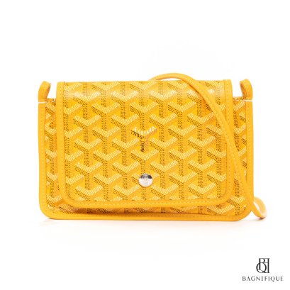 NEW GOYARD PLUMET POCKET YELLOW CANVAS SHW