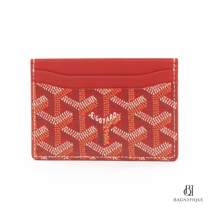 NEW GOYARD SULPICE CARDS SLOT SHORT RED CANVAS