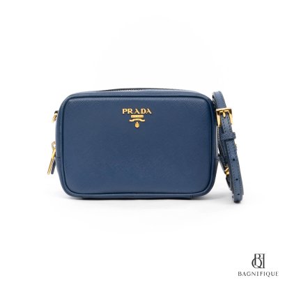 PRADA CAMERA BLUE SAFFIANO GHW