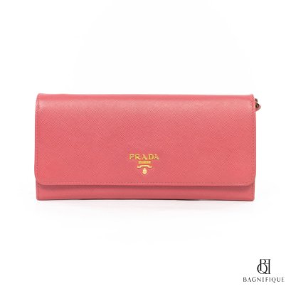 PRADA WALLET LONG PINK SAFFIANO GHW