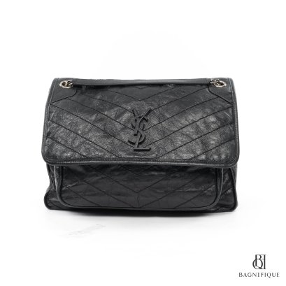 YSL NIKI LARGE BLACK CALF SHW