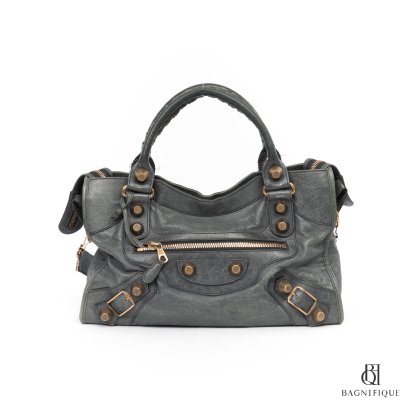 BALENCIAGA CITY CLASSIC GREY CALF SHW