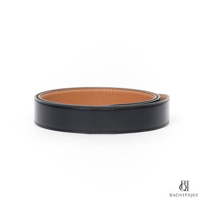 HERMES BELT 32 MM 95CM BLACK GOLD TOGO 95 STAMP U