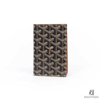 NEW GOYARD GRENELLE PASSPORT TAN BLACK CANVAS