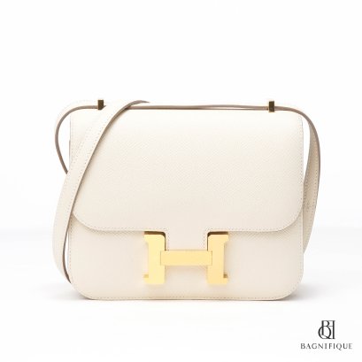 NEW HERMES CONSTANCE 18 WHITE GHW