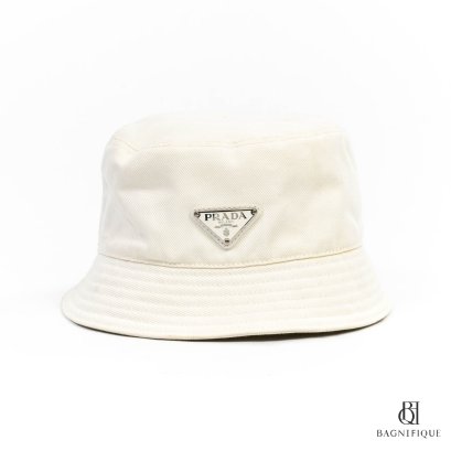 PRADA BUCKET HAT L WHITE SHW