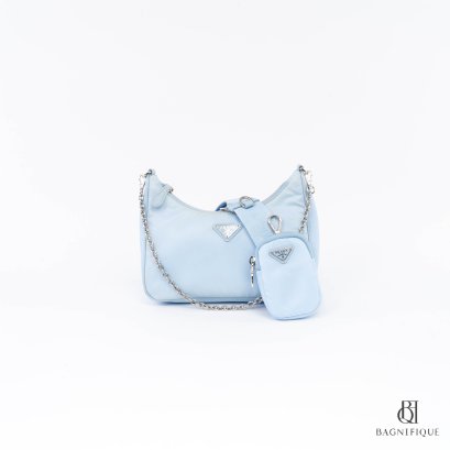 PRADA RE-EDITION 2005 MINI BLUE NYLON SHW