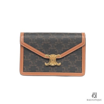 CELINE TRIOMPHE WOC BROWN TAN CANVAS GHW