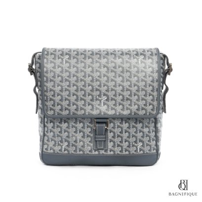 GOYARD GRAND BLEU MESSENGER MM GRAY CANVAS SHW