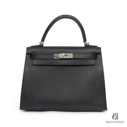 HERMES KELLY 28 NOIR EPSOM SHW