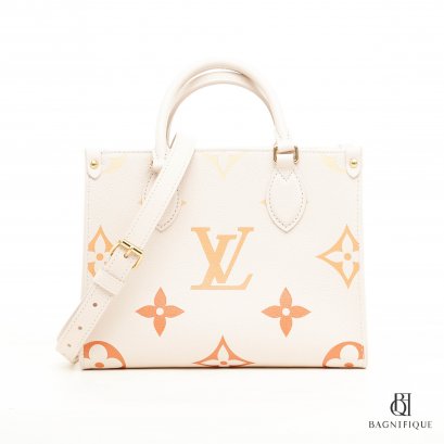 LV ON THE GO WHITE ORANGE CALF GHW