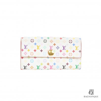 LOUIS VUITTON SARAH WALLET LONG WHITE MONOGRAM CANVAS GHW