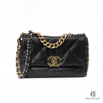 CHANEL FLAP 19 26 BLACK LAMB SGHW