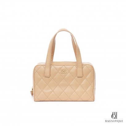CHANEL BOWLING 11_ BEIGE CALF GHW