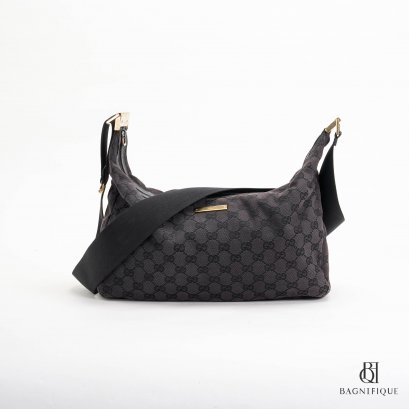 GUCCI HANDBAG 36 BLACK GG MONOGRAM GHW