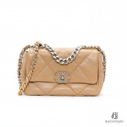 CHANEL FLAP 19 26 BROWN CARAMEL LAMB SGHW HUK2CA6H