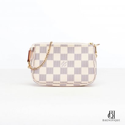 LV POCHETTE MINI WHITE DAMIER CANVAS GHW
