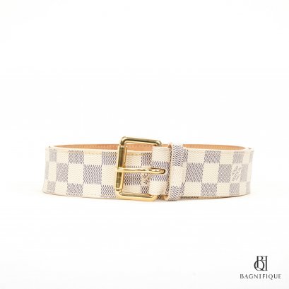 Louis Vuitton BELT 100 WHITE DAMIER CANVAS GHW