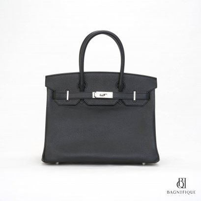HERMES BIRKIN 30 BLACK CABAN EPSOM SHW STAMP Z