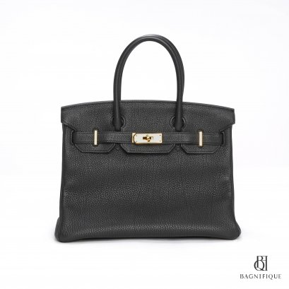 HERMES BIRKIN 30 BLACK NOIR TOGO GHW