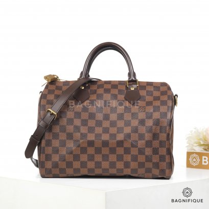 LOUIS VUITTON SPEEDY BAND 30 EBENE DAMIER CANVAS GHW