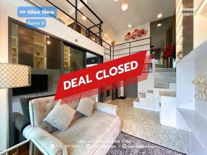 คอนโดหรู ราคาถูก!! IDEO New Rama9 (ห้อง Duplex  52 ตร.ม.) ตกแต่ง Modern luxury อยู่ใจกลางเมืองเดินทางสะดวก ใกล้เอกมัย ทองหล่อ :ไอดีโอ นิว พระราม 9