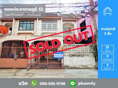 ทาวน์เฮาส์ ซอยประชาราษฎร์12 แยกติวานนท์ ท่าน้ำนนท์