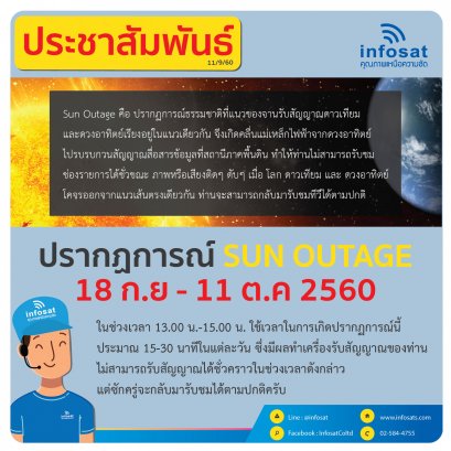 ปรากฏการณ์ SUN OUTAGE 18 ก.ย - 11 ต.ค 2560