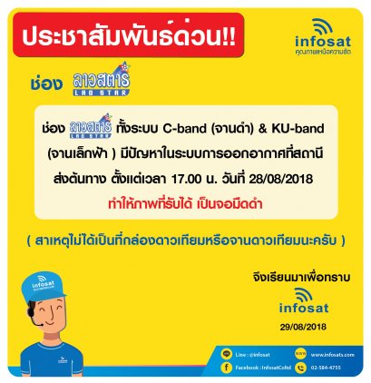 Laostar channel has a problem in the broadcast system.