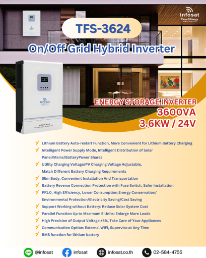 On/Off Grid Hybrid Inverter MODEL : TFS-3624