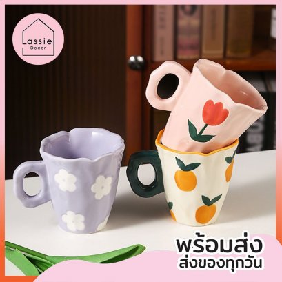 แก้วมัคNewคอลเลคชั่น เครื่องปั้นมือ งานแฮนด์เมด LassieDecor