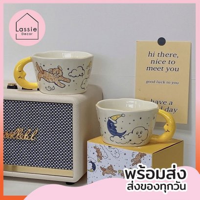 แก้วมัคซีเรียลพระจันทร์ เซรามิกเนื้อดี น่ารัก LassieDecor