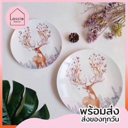 จานกวางเขาดอกไม้&quot; 