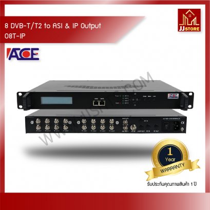 8 DVB-T/T2 to ASI & IP Output