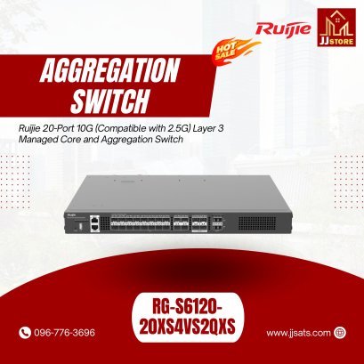RG-S6120-20XS4VS2QXS, Ruijie 20-Port 10G (Compatible with 2.5G) Layer 3 Managed Core and Aggregation Switch