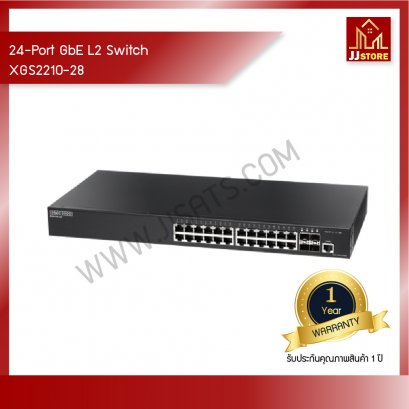 24-Port GbE L2 Switch with 10GbE Uplink, 24 x GbE RJ-45 Ports, 4 x 10 GbE SFP+ Slots