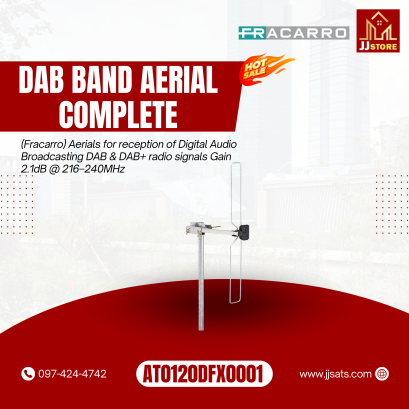 213010 DAB (Fracarro) Aerials for reception of Digital Audio Broadcasting DAB & DAB+ radio signals Gain 2.1dB @ 216–240MHz