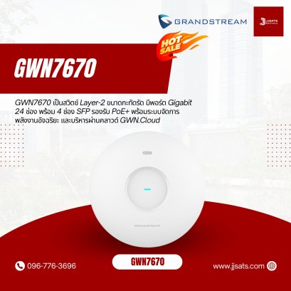 GWN7670 – จุดเชื่อมต่อ Wi-Fi 7 Dual-Band สำหรับองค์กรจาก Grandstream