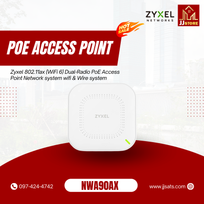 NWA90AX Zyxel 802.11ax (WiFi 6) Dual-Radio PoE Access Point Network system wifi & Wire system
