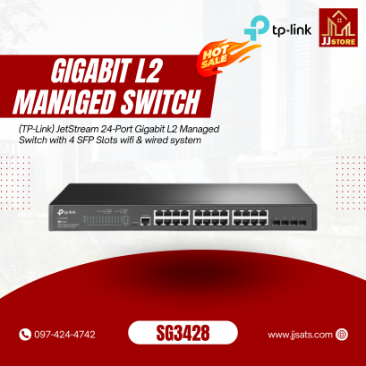 SG3428 (TP-Link) JetStream 24-Port Gigabit L2 Managed Switch with 4 SFP Slots wifi & wired system