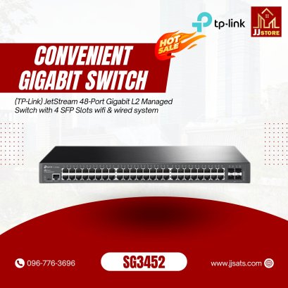 SG3452 (TP-Link) JetStream 48-Port Gigabit L2 Managed Switch with 4 SFP Slots wifi & wired system