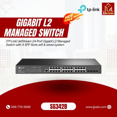 SG3428 (TP-Link) JetStream 24-Port Gigabit L2 Managed Switch with 4 SFP Slots wifi & wired system
